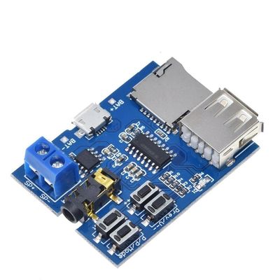 Bộ giải mã MP3 Mô-đun khuếch đại âm thanh với thẻ TF dải công suất 3,7 ~ 5,5V và chế độ phát đĩa U Bộ khuếch đại đơn âm 2W