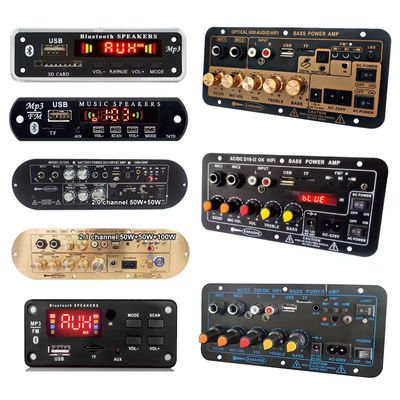 D50 bảng khuếch đại với âm thanh quang học BT 5.0 AMP USB FM Radio TF Player cho nhà và xe hơi