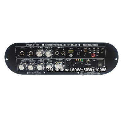D1000 2.1 Channel Digital Amplifier Board 50W + 50W + 100W 12V Subwoofer Power Amplifier với điều khiển âm thanh cao / thấp