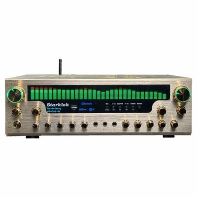 Bộ khuếch đại gia đình 8000SW Flagship Version 7.1 CH 2500W Vỏ hợp kim nhôm nguyên khối màu vàng Bộ khuếch đại âm thanh nổi phân vùng bò vòng kép