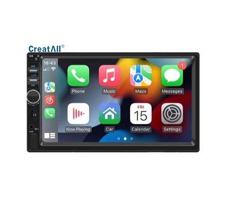 Đài phát thanh trên ô tô màn hình lớn HD 7 inch Creatall, bộ điều khiển trung tâm MP5 BT với CarPlay, hỗ trợ USB WAV MP3 APE AAC FLAC Di động