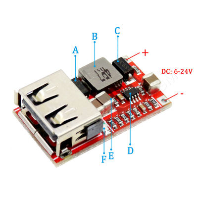 DC Buck Chức Bộ Chuyển Đổi 12V 5V Mô Đun Nguồn 12V/24V Đến 5V 3A Xe Hơi USB Sạc Mô Đun 6-24V DC Chức Mô Đun Nguồn