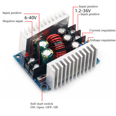 DC 300W 20A Bộ chuyển đổi bước xuống liên tục Điện áp Buck Mô-đun cung cấp điện nguồn hiện tại