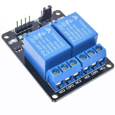 Mô-đun rơle điều khiển 2 kênh DC 5V Kích hoạt mức thấp thường đóng