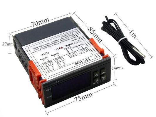 STC-1000 AC 110V-220V Bộ điều khiển độ ẩm kỹ thuật số Hệ thống giám sát nhiệt độ