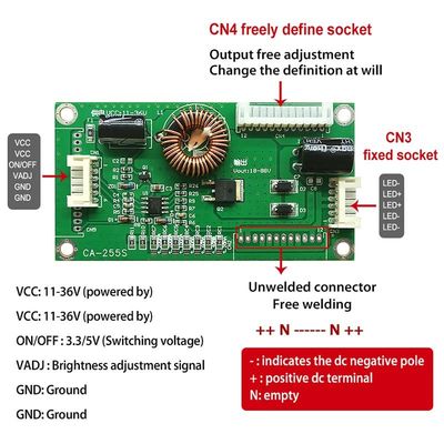 CA255S LED Driver Board Toàn cầu 10-48inch TV dẫn bảng điện liên tục