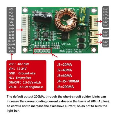 Bảng điều khiển đèn nền LED CA-233 Dòng điện đầu ra không đổi 55-255V