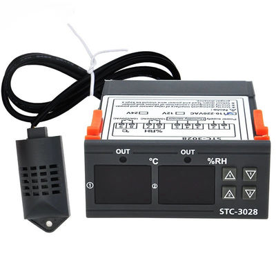 STC-3028 AC 220V DC 12V-24V Bộ điều khiển độ ẩm kỹ thuật số Thiết bị giám sát năng lượng kép