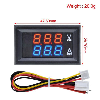 Đồng hồ đo điện áp kỹ thuật số DC 0-100V 10A Ac 0,28&quot; IC ổ đĩa màu xanh đỏ