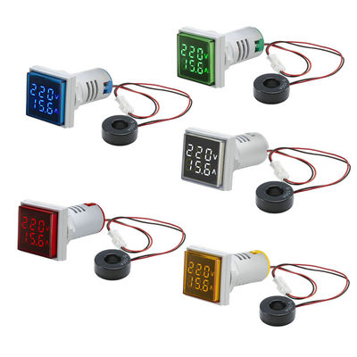 Vôn kế kỹ thuật số LED vuông và Ampe kế điện áp 110V 220V