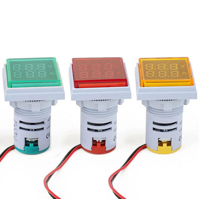 Vôn kế kỹ thuật số LED vuông và Ampe kế điện áp 110V 220V