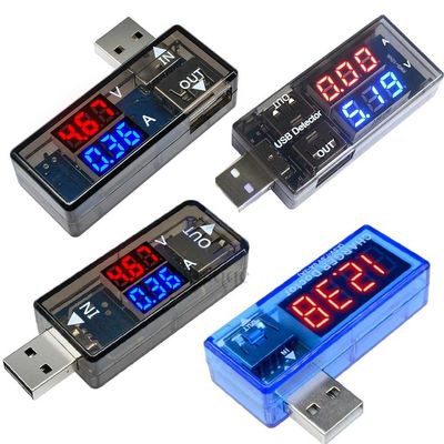 Máy dò kiểm tra sạc Ampe kế kỹ thuật số Vôn kế Cổng USB kép