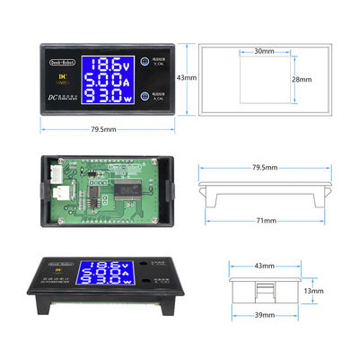 DC 0-100V 0-50V Vôn kế Ampe kế Wattmeter 5A 10A LCD kỹ thuật số
