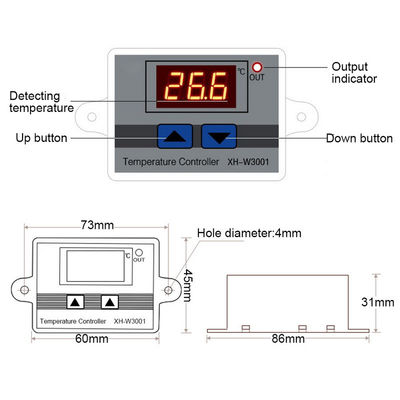 Bộ điều khiển nhiệt kế kỹ thuật số XH-W3002 Công tắc cảm biến nhiệt độ 12V 24V 110V-220V