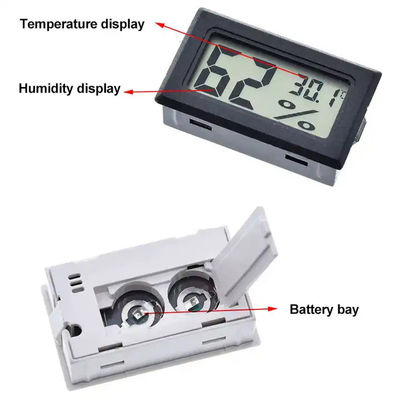 Máy đo nhiệt độ kỹ thuật số mini LCD trong nhà 2 pin nút DC 1.5V LR44