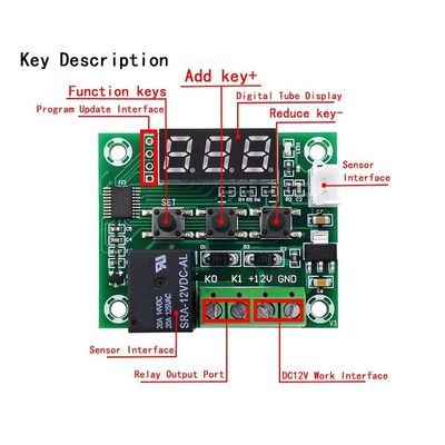 Bộ điều khiển nhiệt kế kỹ thuật số W1209 1 rơle 10A DC12V