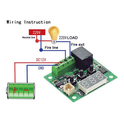 Bộ điều khiển nhiệt kế kỹ thuật số W1209 1 rơle 10A DC12V