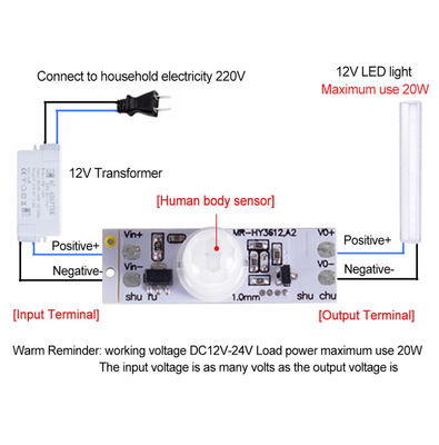 Mô-đun cảm biến thông minh DC 12V 24V Công tắc mô-đun cảm biến chuyển động PIR