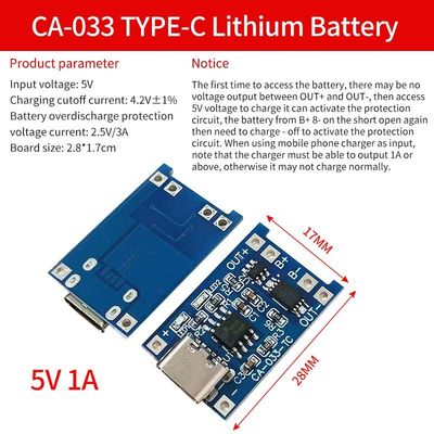 CA-033 BMS Bảng bảo vệ pin Mô-đun sạc pin lithium 4.5V-5V