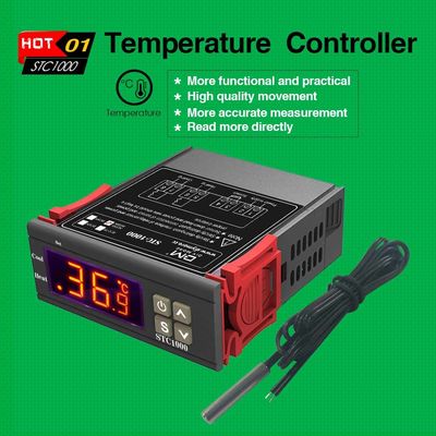 Màn hình LCD 10A Bộ điều khiển độ ẩm kỹ thuật số Cảm biến NTC AC 110V-220V Bộ điều chỉnh giám sát