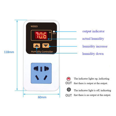 Công tắc điều chỉnh độ ẩm điện tử thông minh treo tường W2023 Bộ điều chỉnh kỹ thuật số 110V-220V