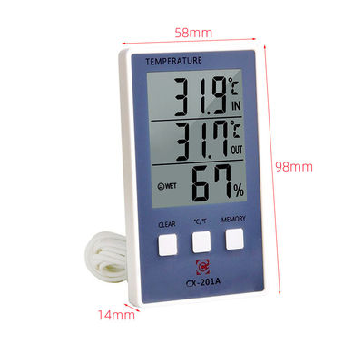 Máy đo độ ẩm nhiệt độ chính xác 1.8F C/F Màn hình LCD Đầu dò cảm biến Trạm thời tiết