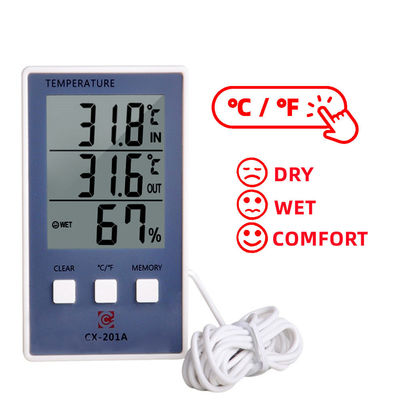 Máy đo độ ẩm nhiệt độ chính xác 1.8F C/F Màn hình LCD Đầu dò cảm biến Trạm thời tiết