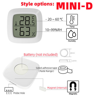 Bộ điều khiển nhiệt kế kỹ thuật số ABS Máy đo độ ẩm nhiệt độ 4,3 * 4,3 * 1,2cm