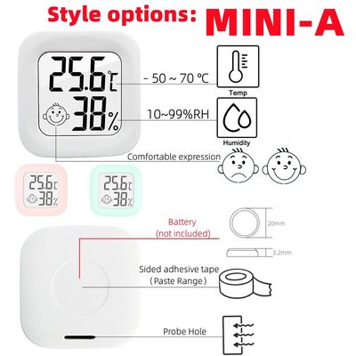 Bộ điều khiển nhiệt kế kỹ thuật số ABS Máy đo độ ẩm nhiệt độ 4,3 * 4,3 * 1,2cm
