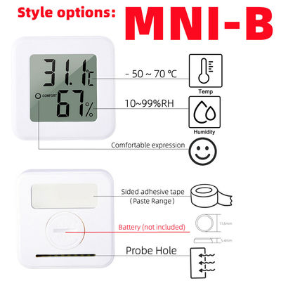 Bộ điều khiển nhiệt kế kỹ thuật số ABS Máy đo độ ẩm nhiệt độ 4,3 * 4,3 * 1,2cm