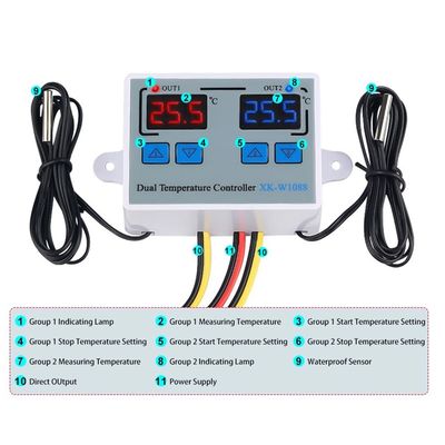 Bộ điều khiển nhiệt kế kỹ thuật số LED kép Hệ thống sưởi điện 220v