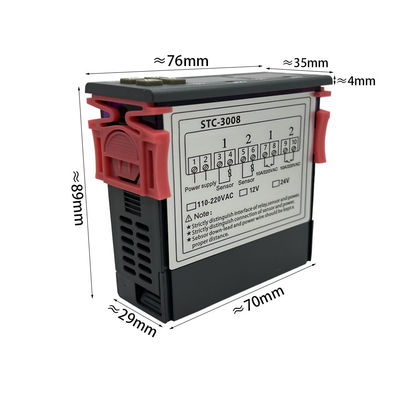 Bộ điều khiển nhiệt kế kỹ thuật số STC-3008 Hai đầu ra rơle có đầu dò 12V 24V 220V