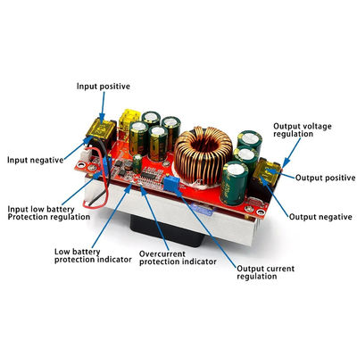 1800W 40A DC-DC Boost Converter Board 10-60V Bằng quạt Cho 12-90V Boost Power Module