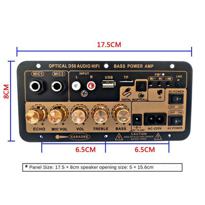 D50 100W Power Output Amplifier Board với đầu vào âm thanh quang học và âm thanh thấp cao có thể điều chỉnh Bluetooth AMP