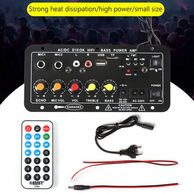 Bảng khuếch đại công suất kỹ thuật số D10 với công suất đầu ra 30-120W Bluetooth 5.0 và đầu vào micrô kép cho loa siêu trầm và karaoke