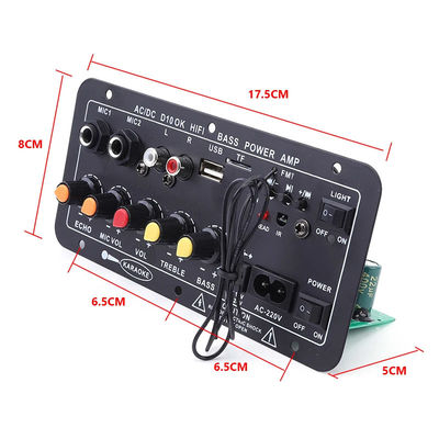 Bảng khuếch đại công suất kỹ thuật số D10 với công suất đầu ra 30-120W Bluetooth 5.0 và đầu vào micrô kép cho loa siêu trầm và karaoke
