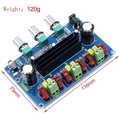 CA-3166B Bảng khuếch đại Bluetooth 5.0 2 * 50W + 100W 2.1 kênh TPA3116D2 với nguồn điện DC12 ~ 24V