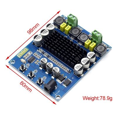 TPA3116D2 Bảng khuếch đại kỹ thuật số không dây với 2 * 50W Điện lượng đầu ra DC12-24V Bluetooth 5.0 DIY Speaker Amplifier