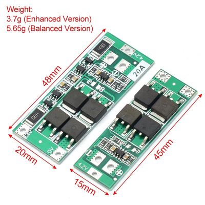 2S 20A 7.4V 8.4V 18650 Lithium Battery Protection Board Tiêu chuẩn/Balance Diy Bms Đối với 18650