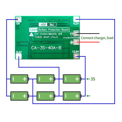 Bảng bảo vệ PCB BMS pin Li-Ion CA-3S-40A