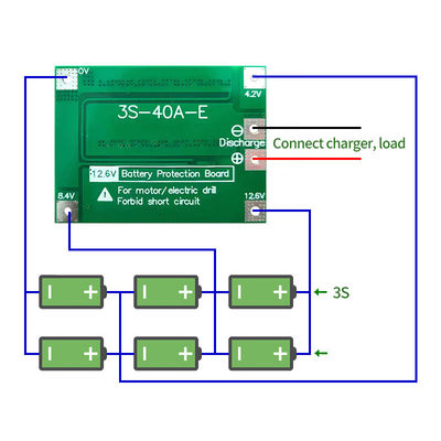 CA-3S-40A Li-ion Lithium pin sạc Lipo Cell Module PCB BMS bảo vệ bảng cho máy khoan 12.6V với cân bằng