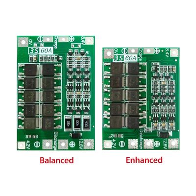 CA-3S-60A Bộ sạc pin lithium Li-ion Lipo Cell Module PCB BMS Ban bảo vệ cho động cơ khoan 12.6V với cân bằng