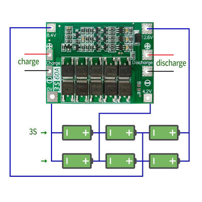 CA-3S-60A Bộ sạc pin lithium Li-ion Lipo Cell Module PCB BMS Ban bảo vệ cho động cơ khoan 12.6V với cân bằng