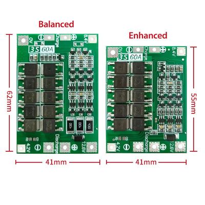 CA-3S-60A Bộ sạc pin lithium Li-ion Lipo Cell Module PCB BMS Ban bảo vệ cho động cơ khoan 12.6V với cân bằng