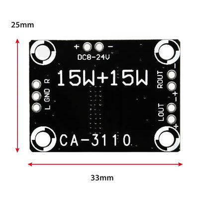 CA-3110 Bộ khuếch đại kỹ thuật số Bảng âm thanh 2x15W Stereo Class D 8-24V TPA3110 AMP
