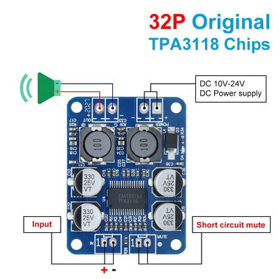 CA-3118 Bảng Mạch Khuếch Đại 1*60W 8-24V TPA3118 PBTL Mono Class D Kỹ Thuật Số Công Suất Bảng Âm Thanh