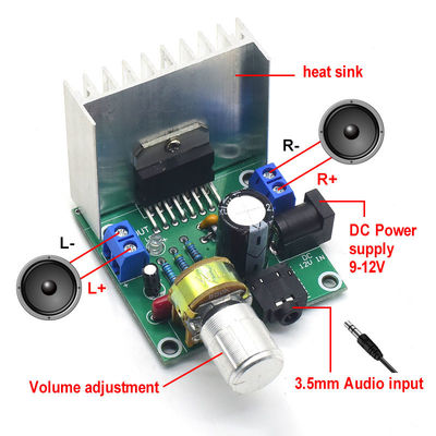 CA-7297 Mô-đun khuếch đại kỹ thuật số 2 * 15W Bộ phận 2 kênh DIY Kit Khối khuếch đại Audio TDA7297