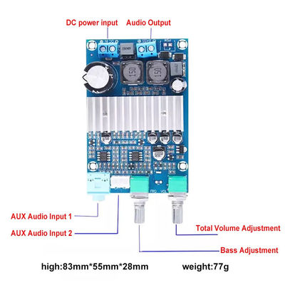 CA-3316A Bảng khuếch đại điện kỹ thuật số 100W lớp D BASS AMP với chip TPA3116 12-24V