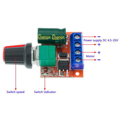 CA-105A Mini 5A DC Mô-đun Bộ Điều Khiển Tốc Độ Động Cơ Max 90W 3V-35V