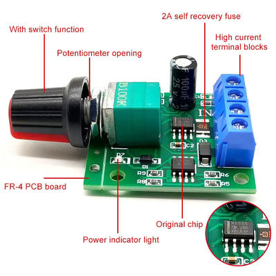 CA-102A PWM Motor Speed Controller 2A 30W 1.8V 3V 5V 6V 12V DC Motor Governor Điều chỉnh tốc độ